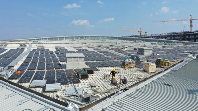 并網發電倒計時！杭州西站光伏項目組件已鋪設完畢
