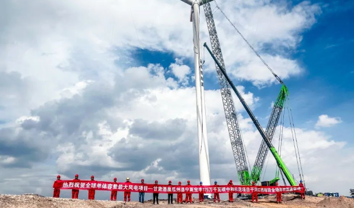 88臺！神大集團承建的瓜州寶豐風電項目圓滿完成吊裝