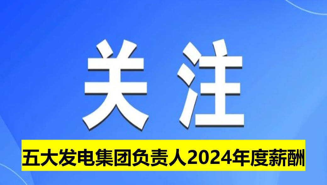 五大發電集團負責人2024年度薪酬